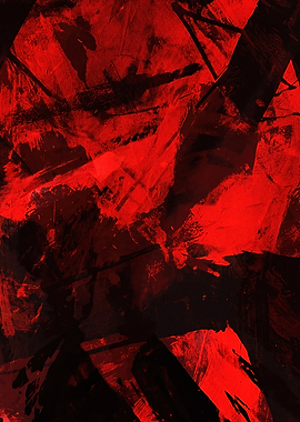 Abstract Red and Black Painting