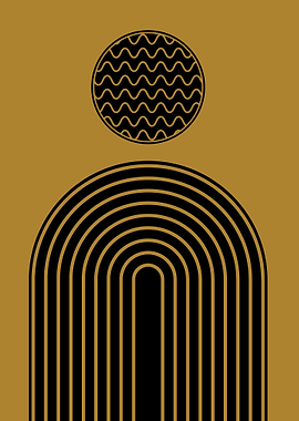 Minimalist Geometric Art with Circle and Arch