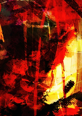 Abstract Red and Yellow Art