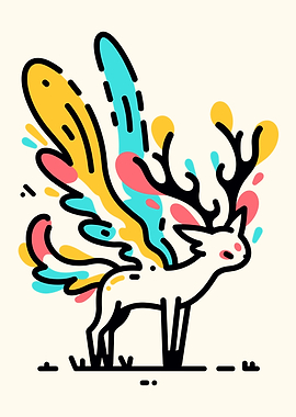 Colorful Deer Illustration