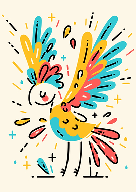 Colorful Cartoon Bird Illustration