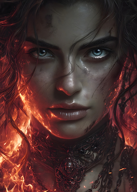 Fiery Woman Portrait