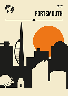 Visit Portsmouth Travel Poster