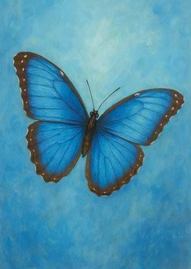 Blue Butterfly Painting
