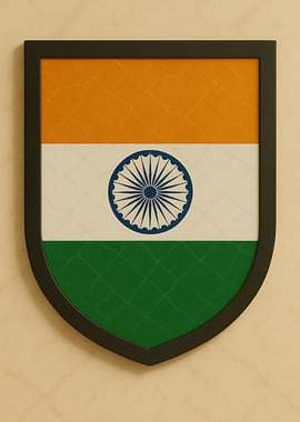 Framed Indian Flag Art - Marble look