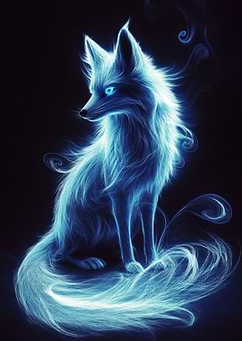 Glowing Blue Fox
