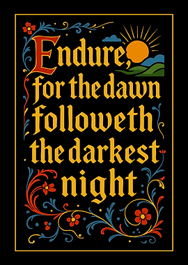 Inspirational Medieval Theme Inspirational Text Graphic Art Poster