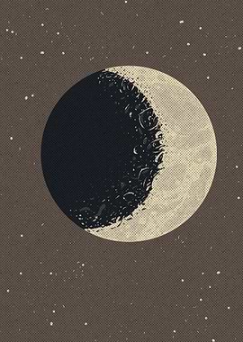 Waxing Crescent Moon Art Print