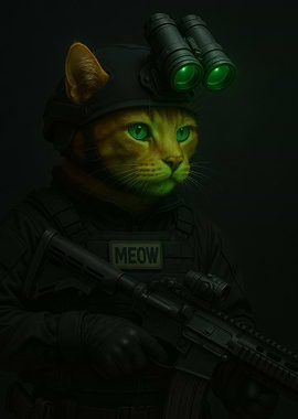 Tactical Cat with Night Vision (MEOW-Squad)