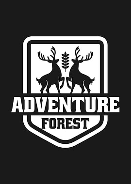 Adventure Forest Logo with Deer