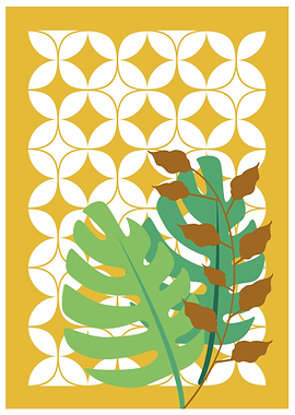 Tropical Leaves with Geometric Background