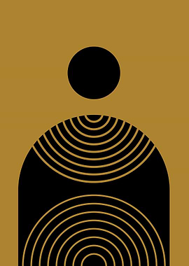 Abstract Geometric Art in Black and Gold