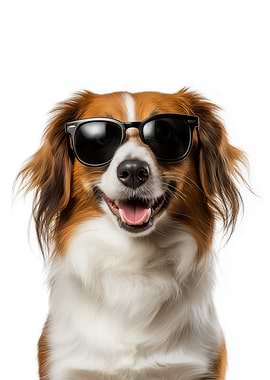 Cool Kooikerhondje Dog with Sunglasses