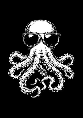 Cool Octopus with Sunglasses