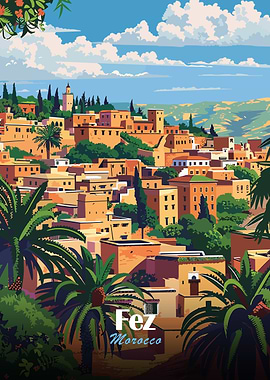 Fez, Morocco Travel Poster