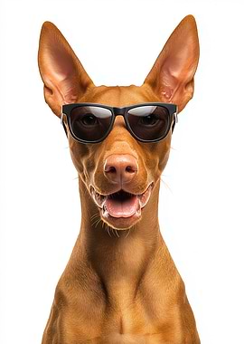 Cool Pharaoh Hound Dog with Sunglasses Portrait