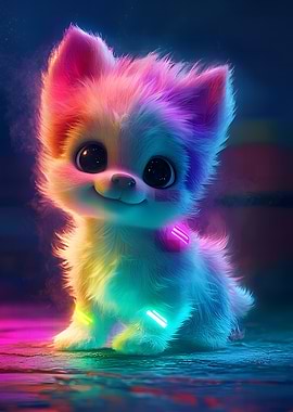 Neon Rainbow Puppy