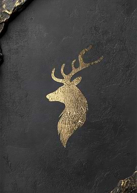 Gold Stag profile on Dark Stone