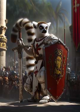 Lemur Knight with Sword and Shield