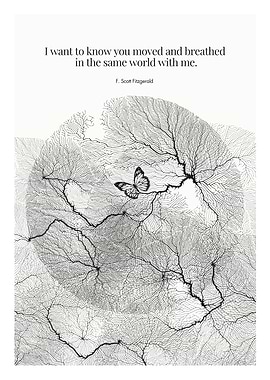 Fitzgerald Quote with Butterfly Art