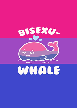 Bisexu-whale cartoon illustration