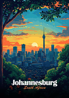 Johannesburg South Africa Cityscape Illustration