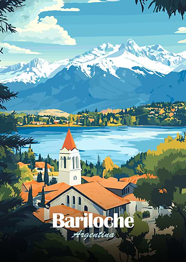 Bariloche Argentina Travel Poster