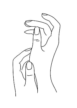 Emotional Hands Minimalist Line Art