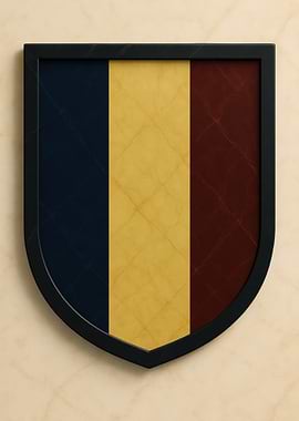 Framed Romanian Flag Shield