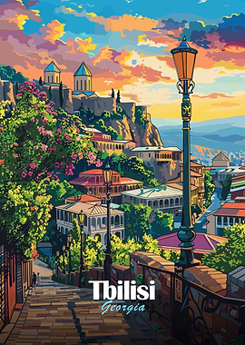 Tbilisi, Georgia Cityscape Illustration