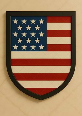 American Flag Shield - Marble look