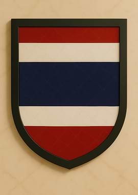 Thailand Flag Shield - Marble look