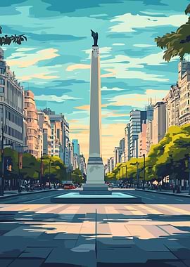Obelisco de Buenos Aires Illustration