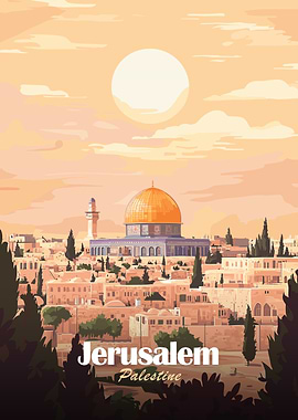 Jerusalem, Palestine Travel Poster