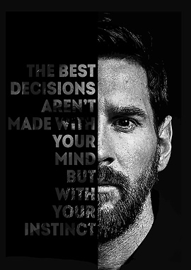 Lionel Messi Instinct Quote Portrait