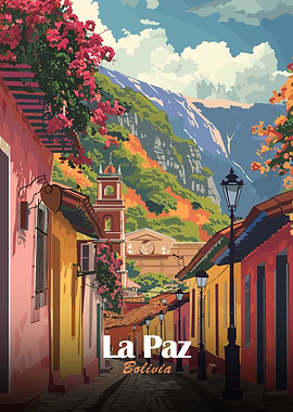 La Paz, Bolivia Travel Poster