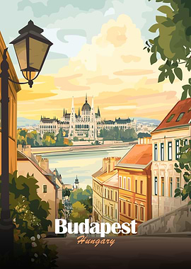 Budapest, Hungary Cityscape Illustration