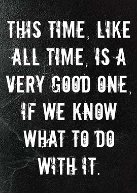 Inspirational Time Quote on Black Texture