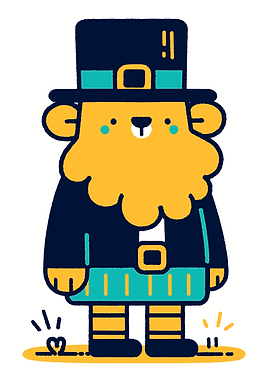 Cartoon Leprechaun Bear Illustration