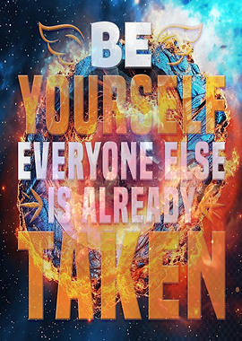 Be Yourself - Inspirational Quote with Cosmic Background