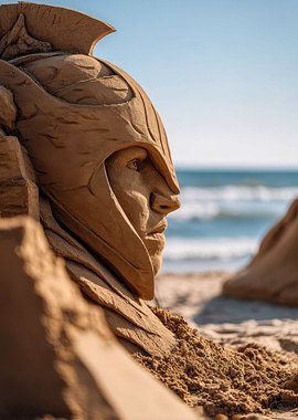 Sand Sculpture of a Warrior
