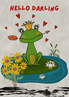 Hello Darling Frog Princess Illustration