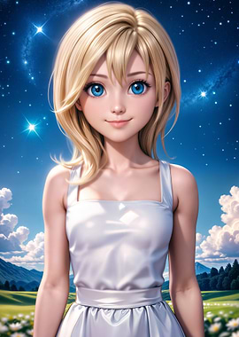 Anime Girl in Dreamy Landscape