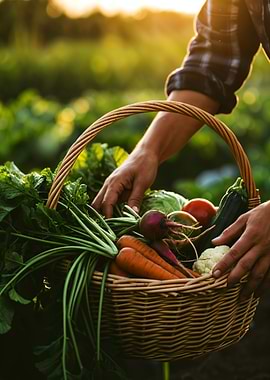 Fresh Harvest in Woven Basket