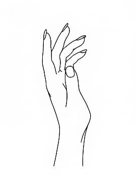 Elegant One Hand Minimalist Line Art