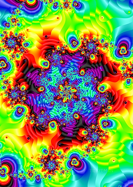 '3D Spiral Cellular Mutation' Abstract Fractal Art