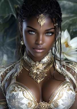 Elegant Woman with Golden Jewelry