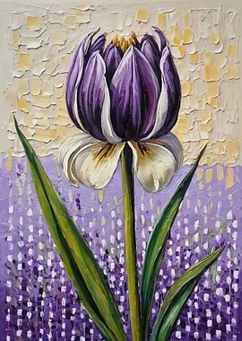 Purple Tulip Oil Painting