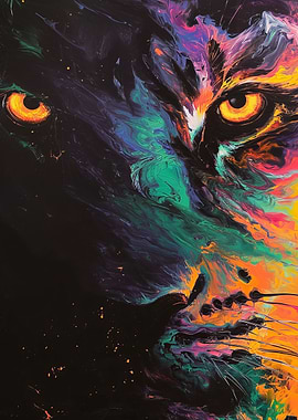 Colorful Abstract Tiger Portrait