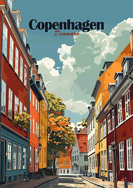 Copenhagen Denmark Cityscape Art Print